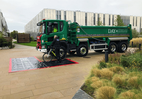Day aggregates lorry with a man and a bike