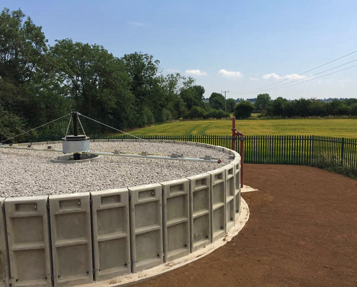 Water filtration tank filled with water filtration stone