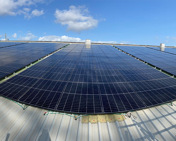 solar panels on a roof