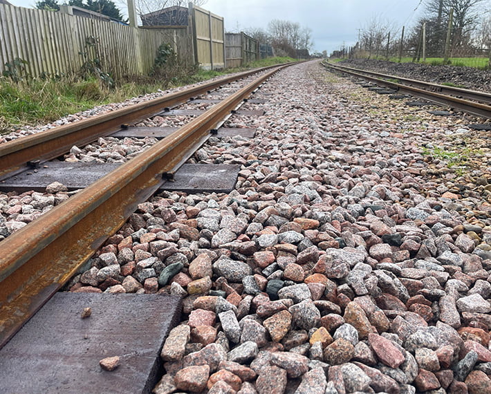 Railway track with Day Aggregates Track Ballast
