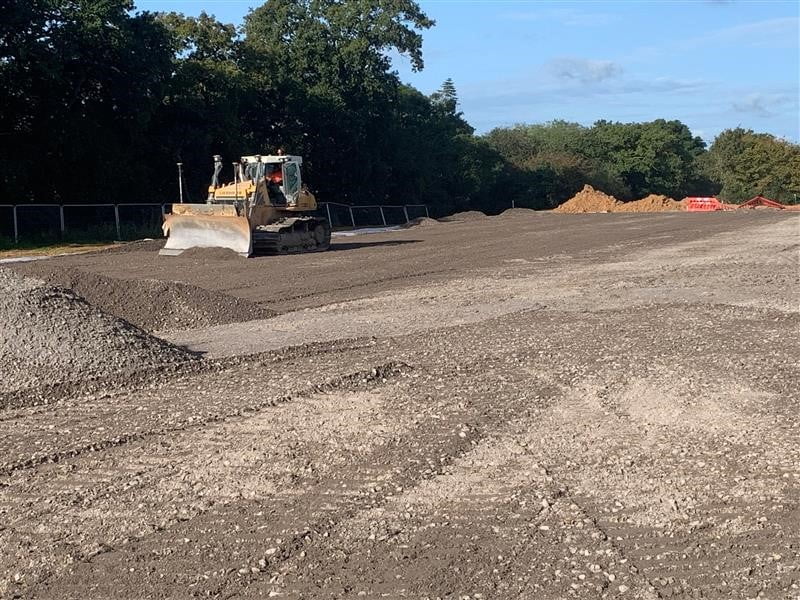 bulldozer laying down material
