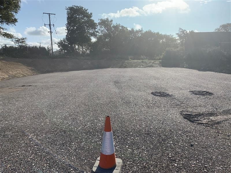 Flat material with a orange cone